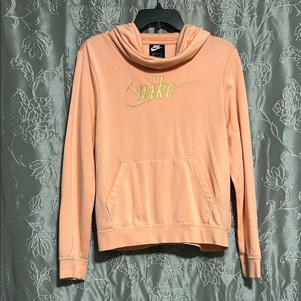 Nike Women's Light Orange Hoodie - Picture 2 of 4